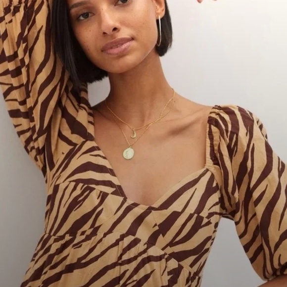 NWT- Anthropologie Blossom Maxi Dress- Zebra Stripe - Picture 1 of 10